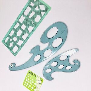 4 Pcs Geometric Pattern Drawing Template for Students